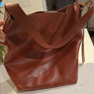 Madewell Leather Bucket Tote Bag